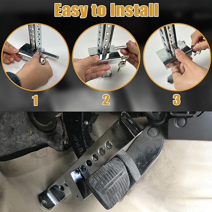 Universal Car Pedal Lock for Brake, Clutch & Accelerator