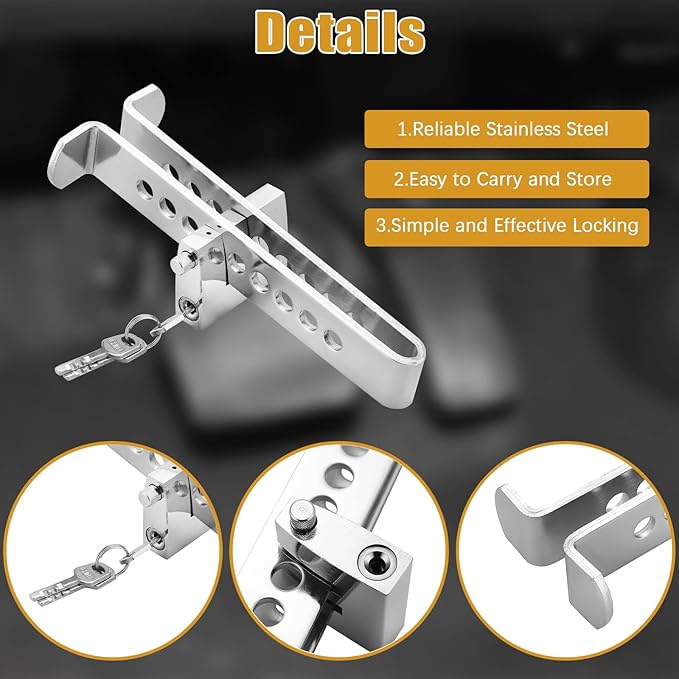 Universal Car Pedal Lock for Brake, Clutch & Accelerator